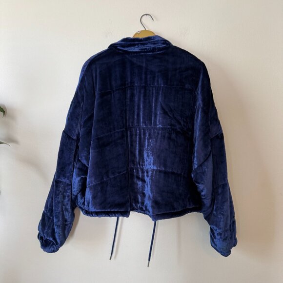 Free People Velvet Puffer Bomber Jacket - Picture 2 of 11